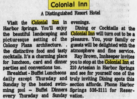 Colonial Inn - Aug 1970 Ad